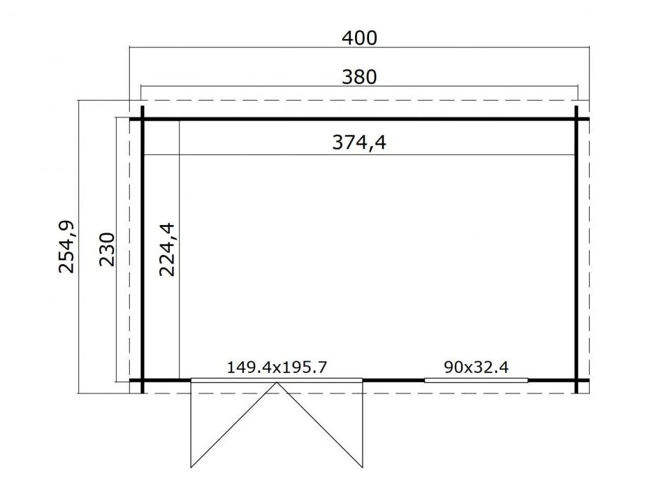 Outdoor Life Blokhut Timian Groen Geïmpregneerd 380 x 230 cm - Afbeelding 3